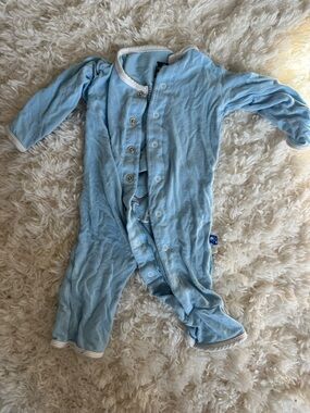 Kickee Pants Light Blue Footed One-Piece Snap Romper